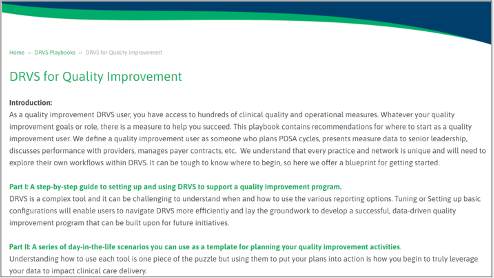 DRVS for Quality Improvement