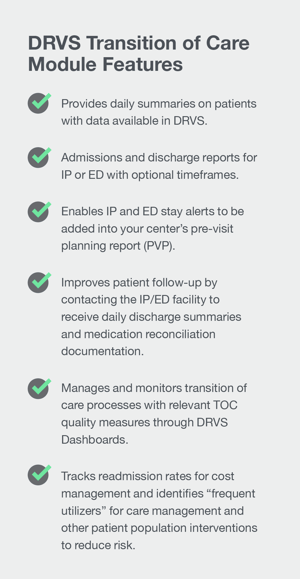 TOC Module Features