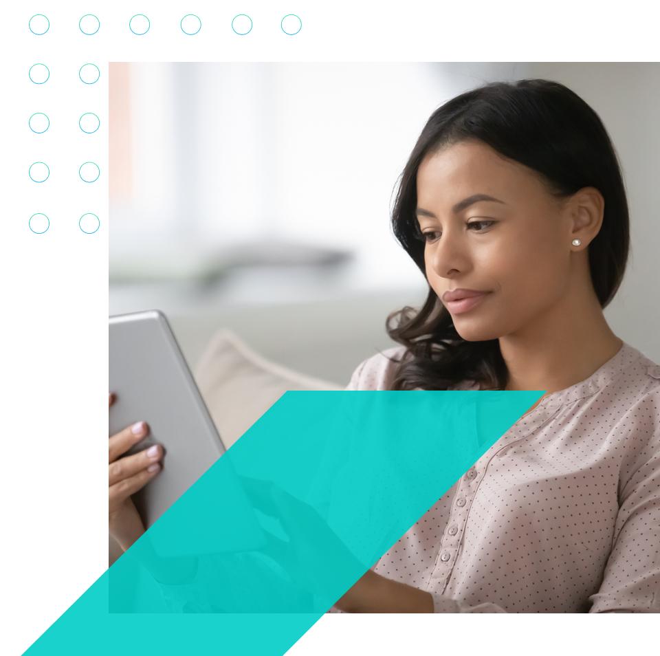 woman on tablet